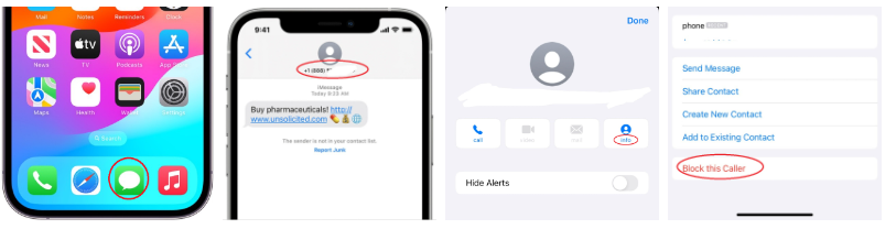 Block a Phone Number from the Messages